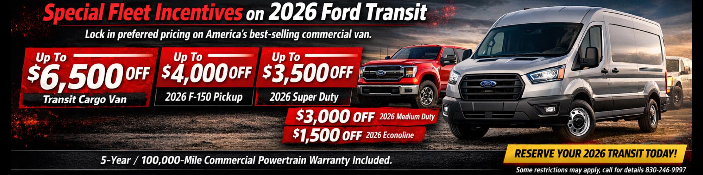 Special Fleet Incentives on 2026 Ford Transit